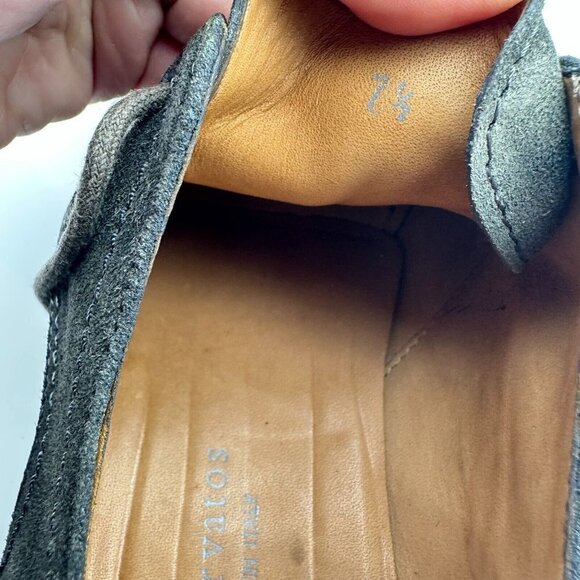 John Varvatos Men Size 7.5 Grey Suede Plain Toe Comfort Derby Dress Shoes - Picture 13 of 15